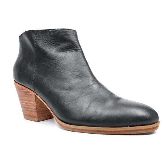 Black Leather Ankle Boots - Picture 1 of 11